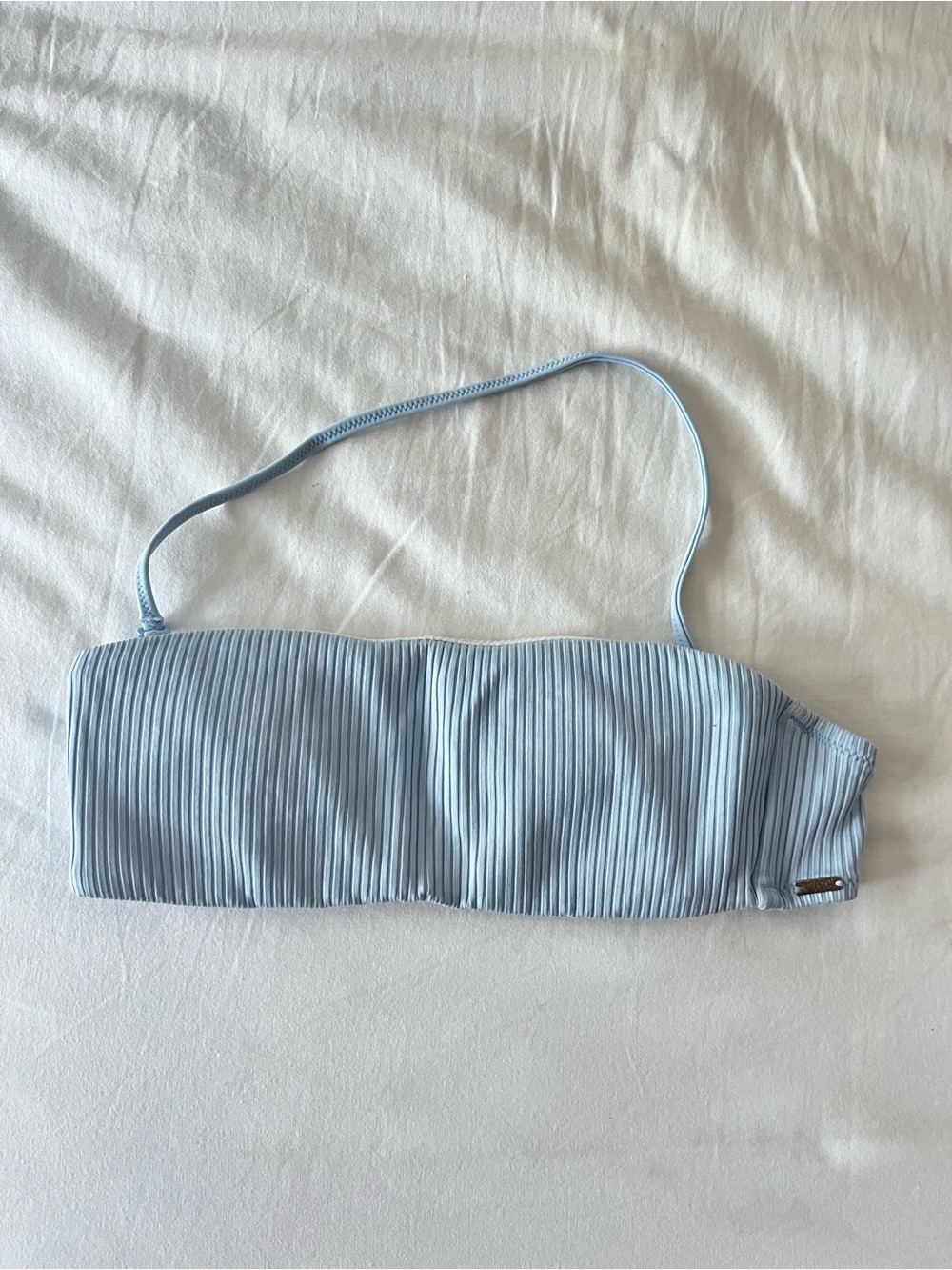 PINK Victoria's Secret Pale Blue Ribbed Bandeau